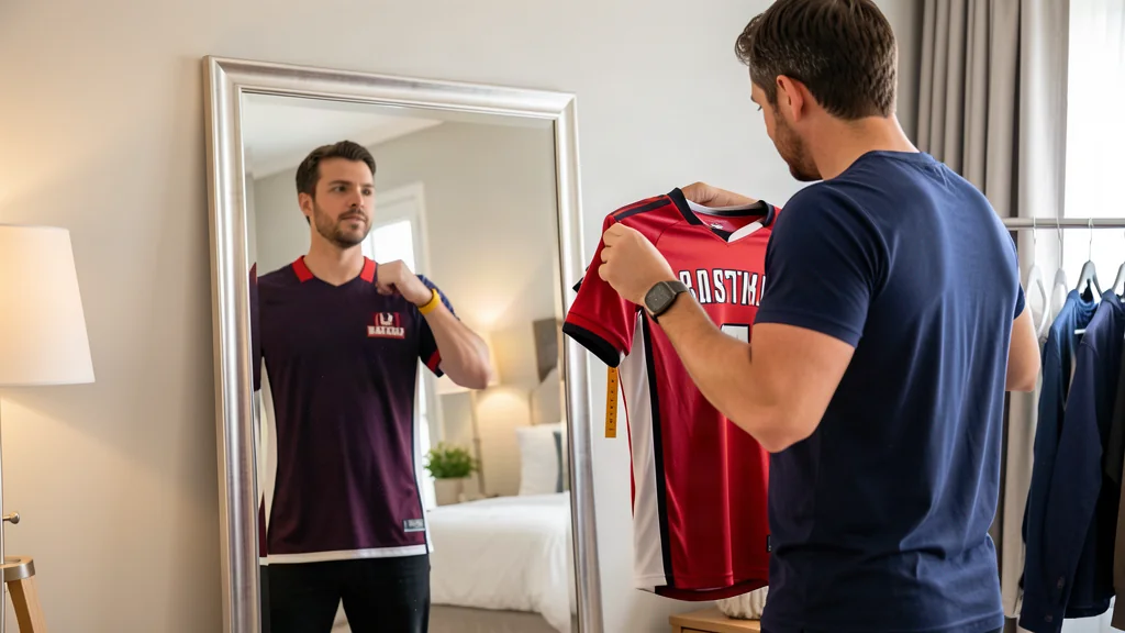 Provando a camisa em casa