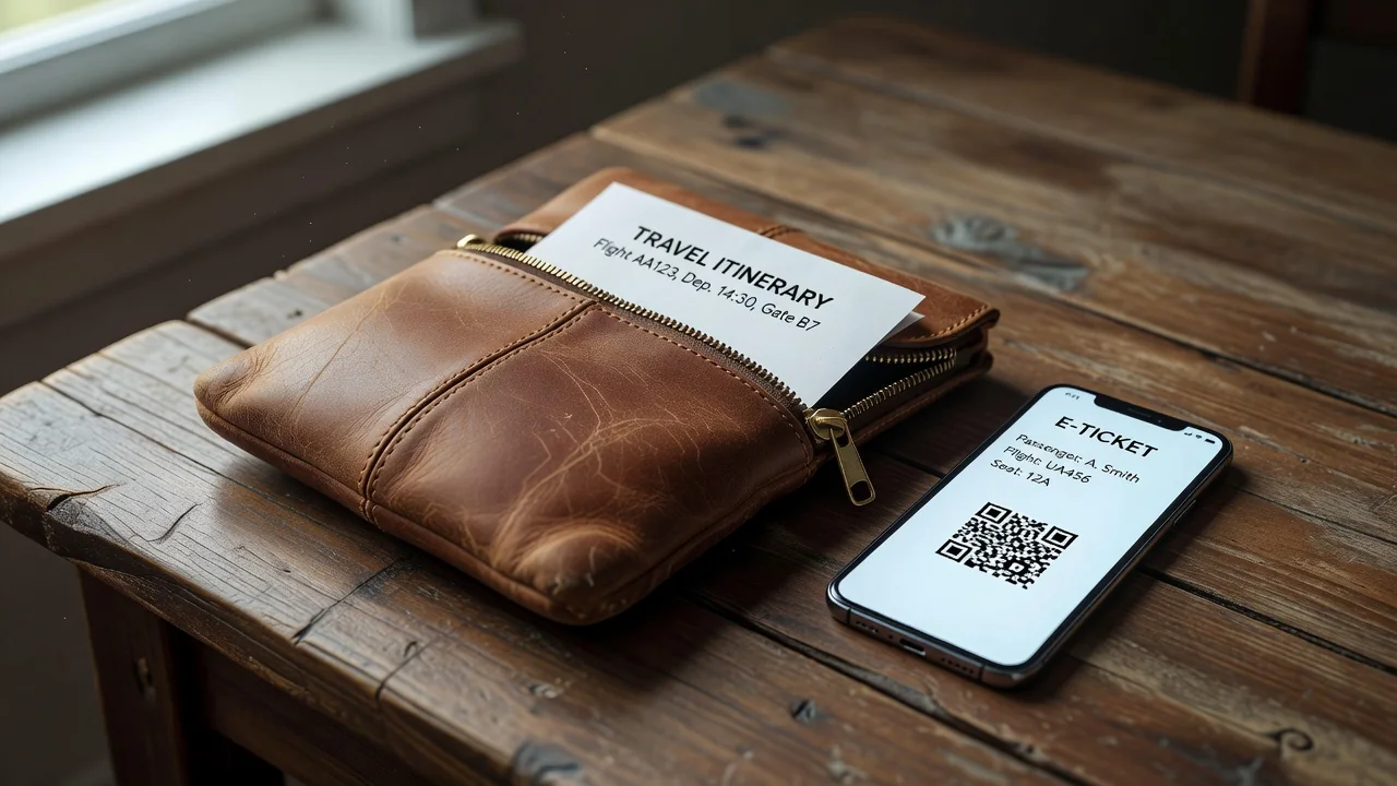 Pochete com documento e ingresso no celular offline